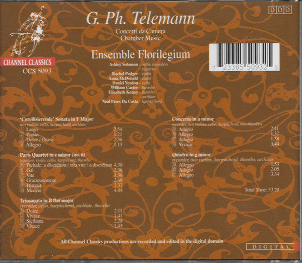 Georg Philipp Telema - Concerti Da Camera Chamber Music (Florilegium) image 2
