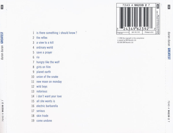 Duran Duran - Greatest - Used CD image 2