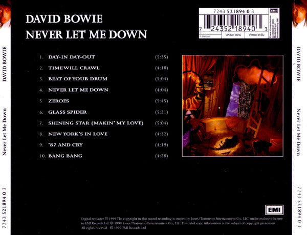 David Bowie - Never Let Me Down - Used CD image 2