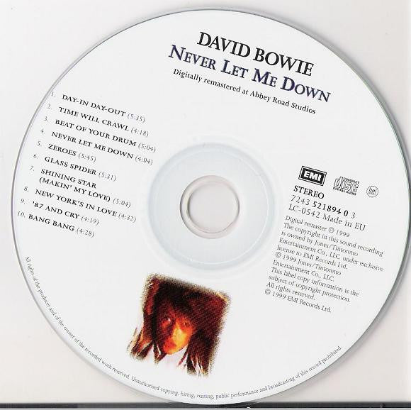 David Bowie - Never Let Me Down - Used CD image 4