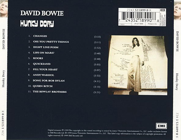David Bowie - Hunky Dory - Used CD image 2