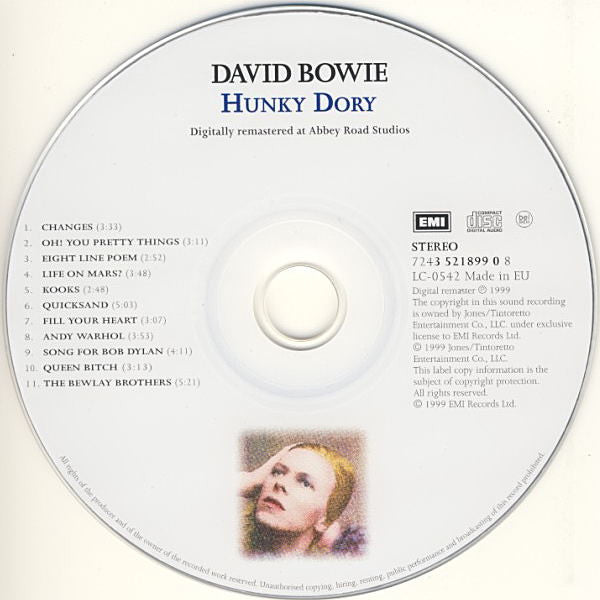 David Bowie - Hunky Dory - Used CD image 3