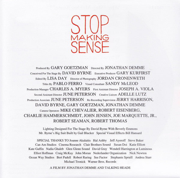 Talking Heads - Stop Making Sense - CD image 5