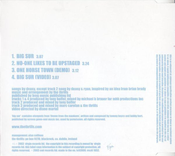 Thrills - Big Sur - Used CD image 4