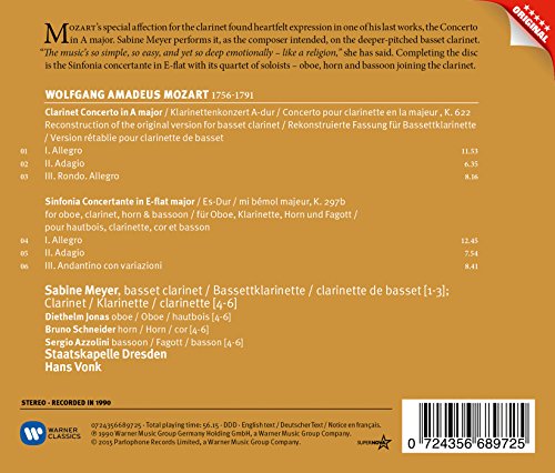 Wolfgang Amadeus Moz - Clarinet Concerto K.622, Sinfonia Concertante K. image 2