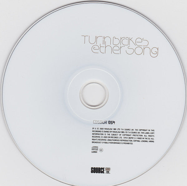 Turin Brakes - Ether Song - Used CD image 8
