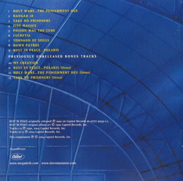 Megadeth - Rust In Peace - CD image 3