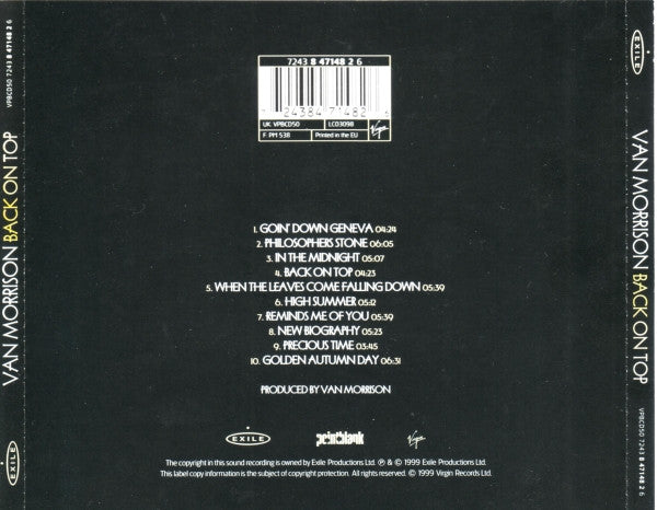 Van Morrison - Back On Top - Used CD image 2