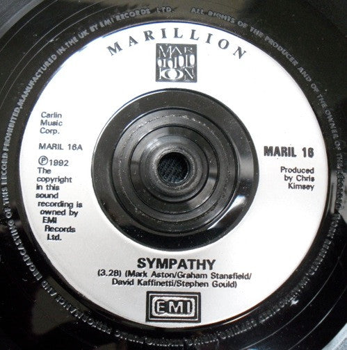 Marillion - Sympathy - Used Vinyl Record 7" image 3