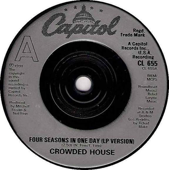 Crowded House - Four Seasons In One Day - Used Vinyl Record 7" image 3