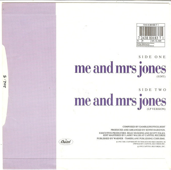 Freddie Jackson - Me And Mrs Jones - Used Vinyl Record 7" image 2