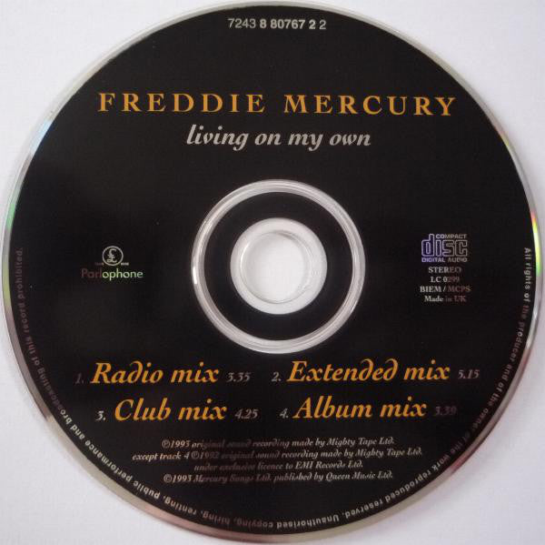 Freddie Mercury - Living On My Own - Used CD image 6