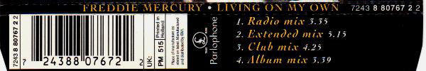 Freddie Mercury - Living On My Own - Used CD image 8