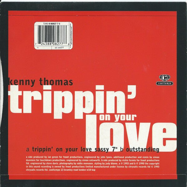 Kenny Thomas - Trippin' On Your Love - Used Vinyl Record 7" image 2