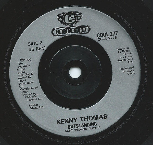 Kenny Thomas - Trippin' On Your Love - Used Vinyl Record 7" image 4