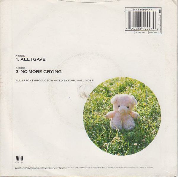World Party - All I Gave - Used Vinyl Record 7" image 2
