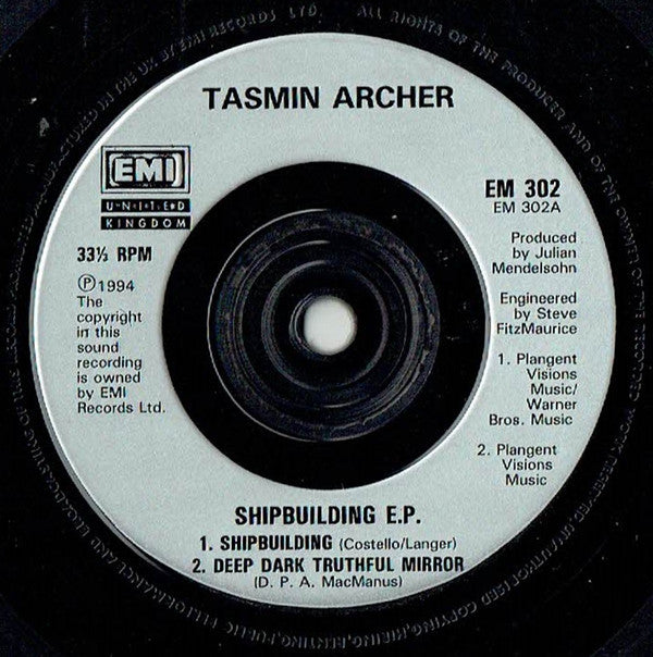 Tasmin Archer - Shipbuilding E.P. - Used Vinyl Record 7" image 3