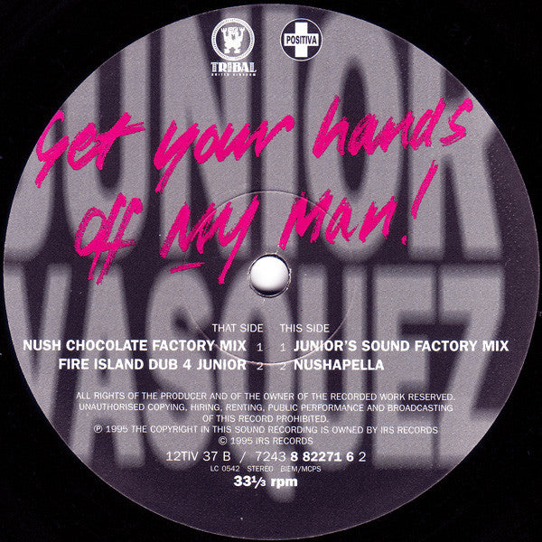 Junior Vasquez - Get Your Hands Off My Man! - Used Vinyl Record 12" image 3