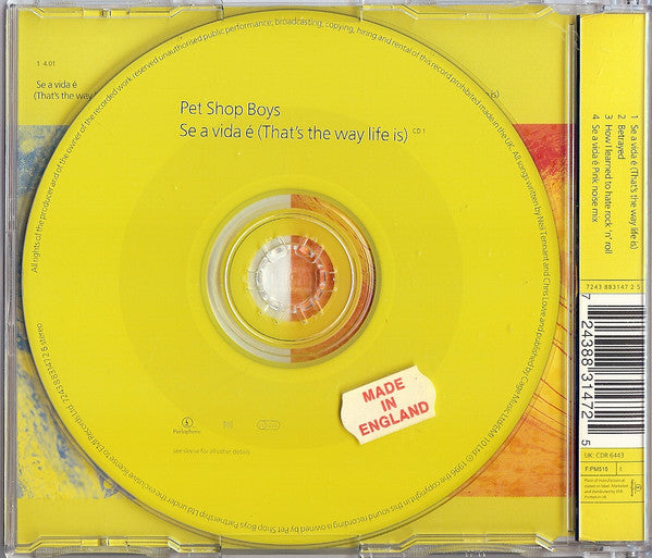 Pet Shop Boys - Se A Vida E (That's The Way Life Is) - Used CD image 8