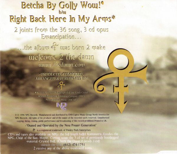 Artist - Betcha By Golly Wow! / Right Back Here In My Arms - Used CD image 4