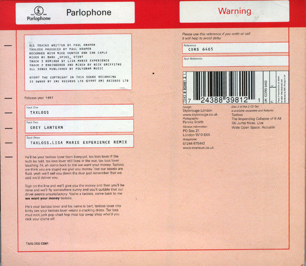 Mansun - Taxlo$$ - Used CD image 2