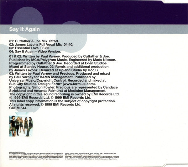 Precious - Say It Again - Used CD image 3
