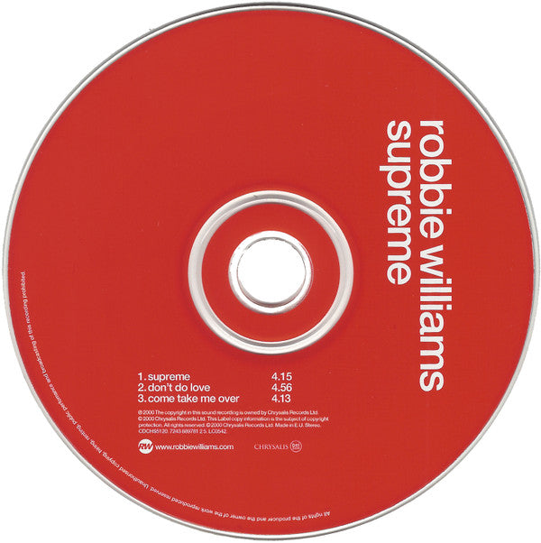 Robbie Williams - Supreme - Used CD image 3