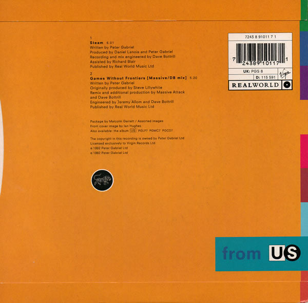 Peter Gabriel - Steam - Used Vinyl Record 7" image 2