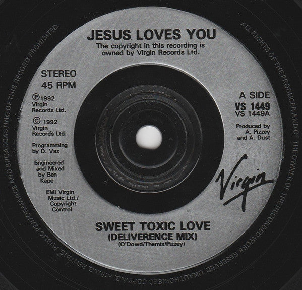 Jesus Loves You - Sweet Toxic Love - Used Vinyl Record 7" image 3