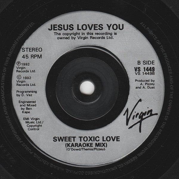 Jesus Loves You - Sweet Toxic Love - Used Vinyl Record 7" image 9