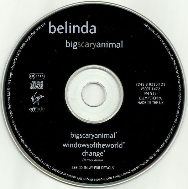 Belinda Carlisle - Big Scary Animal - Used CD image 4
