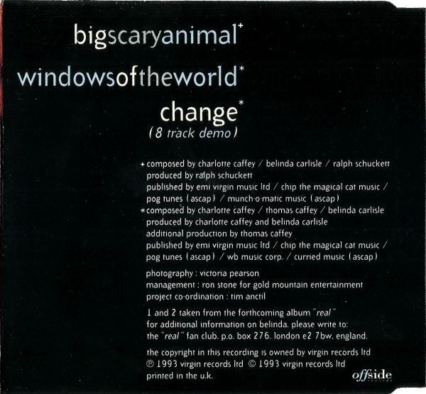 Belinda Carlisle - Big Scary Animal - Used CD image 6