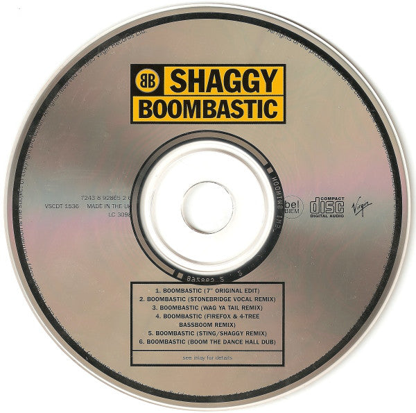 Shaggy - Boombastic (Remix Versions) - Used CD image 3
