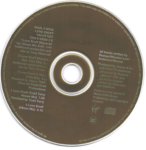 Soul II Soul - Love Enuff - Used CD image 3
