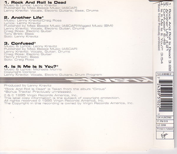 Lenny Kravitz - Rock And Roll Is Dead - Used CD image 3