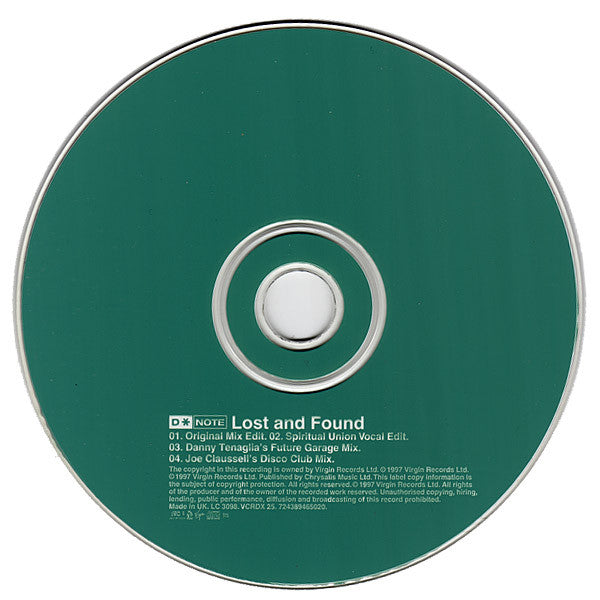 D*Note - Lost And Found - Used CD image 4