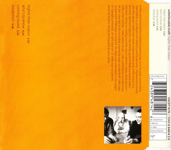 Unbelievable Truth - Higher Than Reason - Used CD image 5
