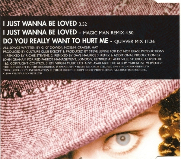 Culture Club - I Just Wanna Be Loved - Used CD image 7