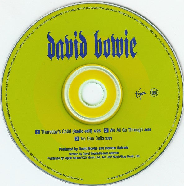 David Bowie - Thursday's Child - Used CD image 4