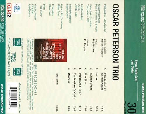 Oscar Peterson Trio - Zurich 1960 - CD image 2