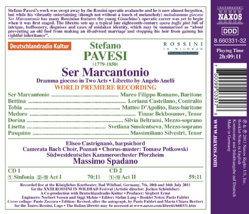 ROMANO:BEKBOSUNOV:BE - PAVESI:SER MARCANTONIO - CD image 2