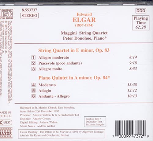 Sir Edward Elgar - String Quartet In E Minor / Piano Quintet In A Mino image 2