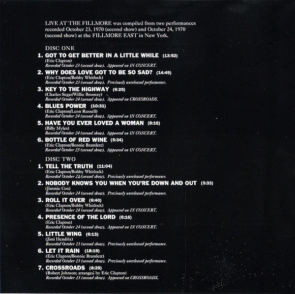 Derek & The Dominos - Live At The Fillmore - CD image 4