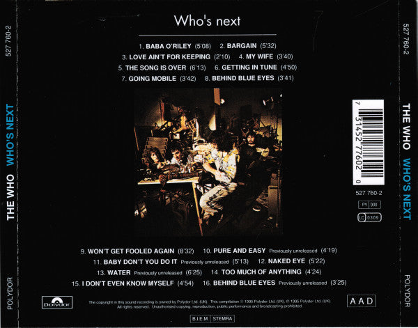 Who - Who's Next - Used CD image 2