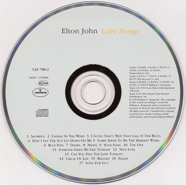 Elton John - Love Songs - Used CD image 6