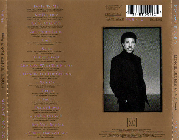 Lionel Richie - Back To Front - CD image 7