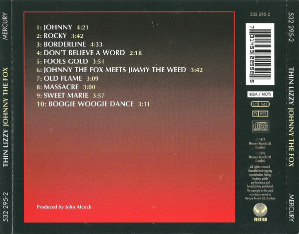 Thin Lizzy - Johnny The Fox - CD image 2
