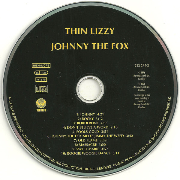 Thin Lizzy - Johnny The Fox - CD image 3