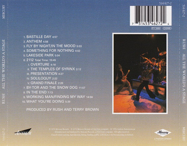 Rush - All The World's A Stage - CD image 3