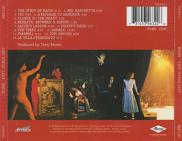 Rush - Exit...Stage Left - CD image 2